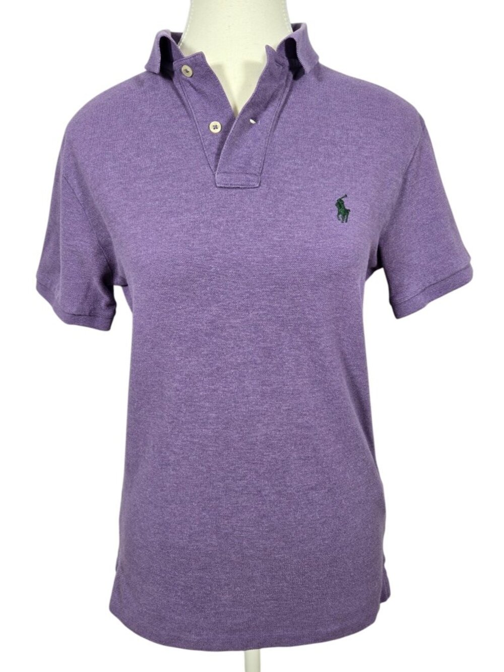 Polo Ralph Lauren Womens Purple Polo Shirt Size S Slim Fit Preppy Tennis Logo